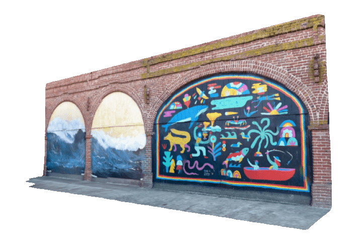 Wall with mural